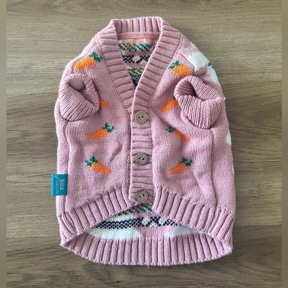 Pink Carrot Bunny Knit Dog Sweater, Size: Medium - NWOT - Picture 2 of 4